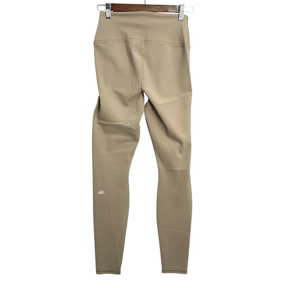 Alo Yoga Ripped Warrior Leggings S Gravel Tan High‎ Waist Laser Cut Athleisure - Picture 3 of 8